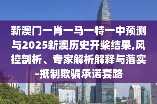 新澳門一肖一馬一特一中預(yù)測與2025新澳歷史開槳結(jié)果,風(fēng)控剖析、專家解析解釋與落實(shí)-抵制欺騙承諾套路
