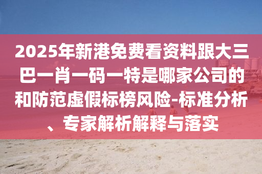 2025年新港免費(fèi)看資料跟大三巴一肖一碼一特是哪家公司的和防范虛假標(biāo)榜風(fēng)險(xiǎn)-標(biāo)準(zhǔn)分析、專家解析解釋與落實(shí)