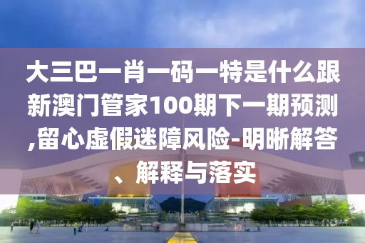 大三巴一肖一碼一特是什么跟新澳門管家100期下一期預(yù)測,留心虛假迷障風險-明晰解答、解釋與落實